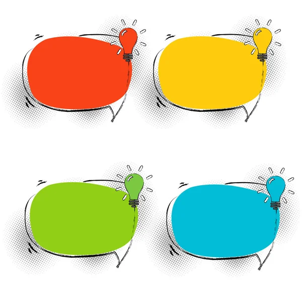 Speech Bubbles Set With Lamp — Stock Vector