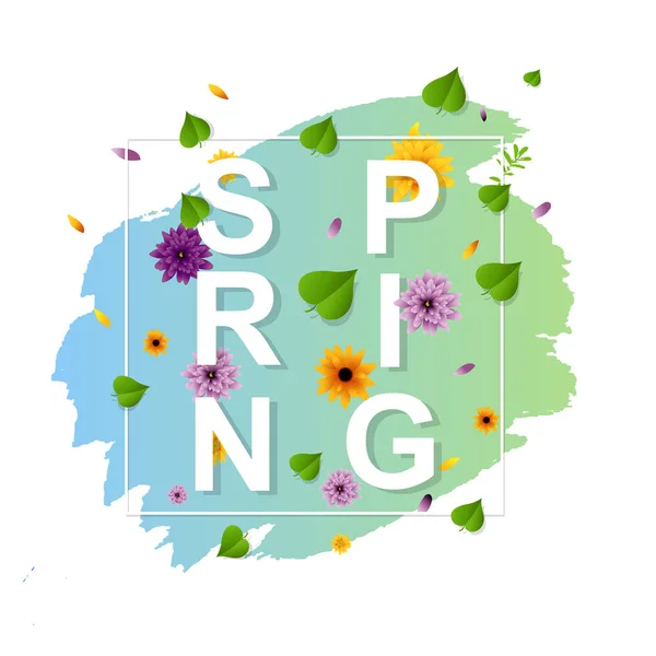 春の花のバナー — ストックベクタ