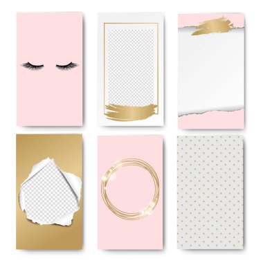 Pembe şablon izole düzenlenebilir hikayeler