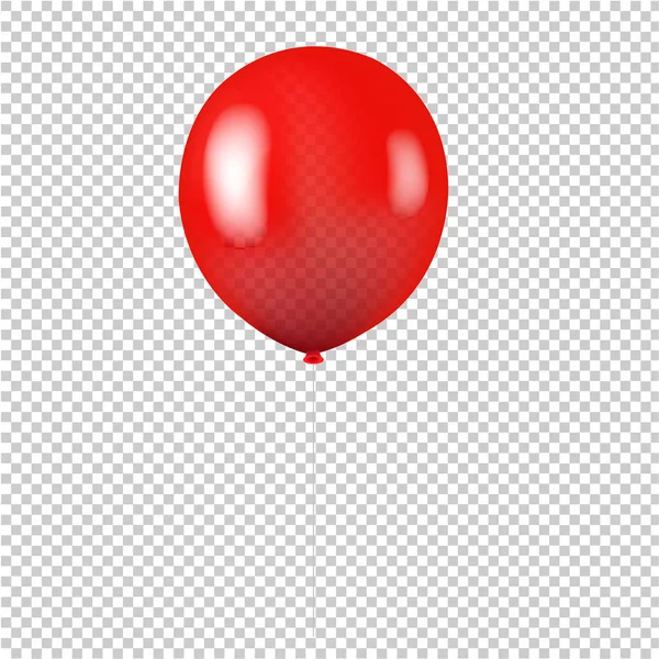 Červený balónek izolované průhledné pozadí — Stockový vektor