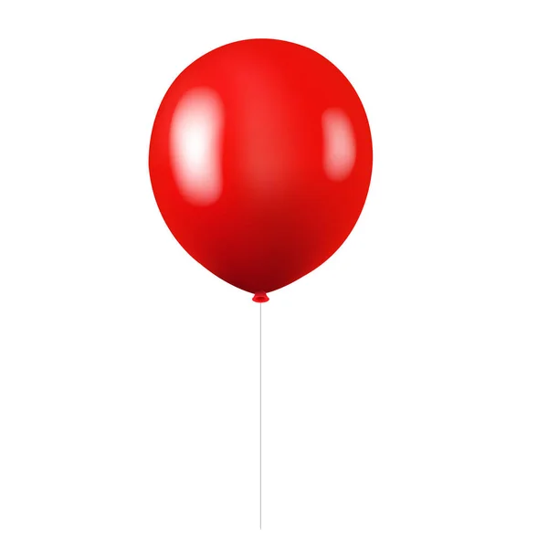 Röd ballong isolerad vit bakgrund — Stock vektor