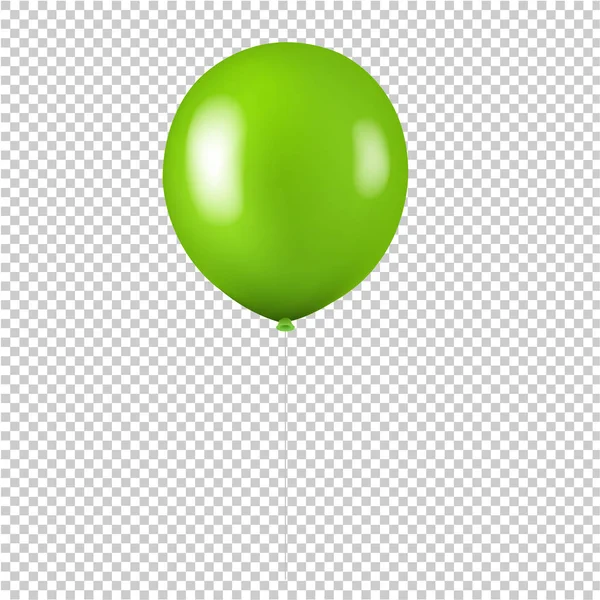 Grön ballong isolerad transparent bakgrund — Stock vektor