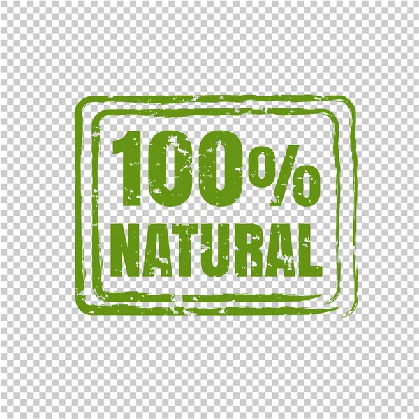 100% Natural Product Transparent Backgrou — Stock Vector
