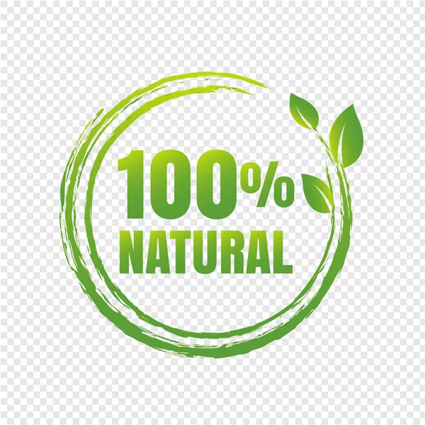 100% Natural Product Transparent Background — Stock Vector