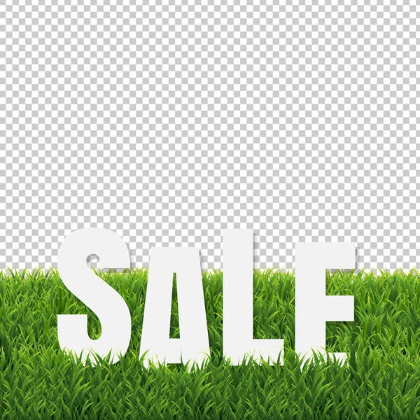 Text prodeje se zeleným travnatým pozadím — Stockový vektor