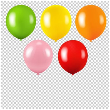 Renkli Balon İzole Şeffaf Arka Plan