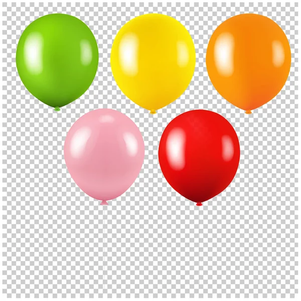 Balão colorido isolado fundo transparente — Vetor de Stock