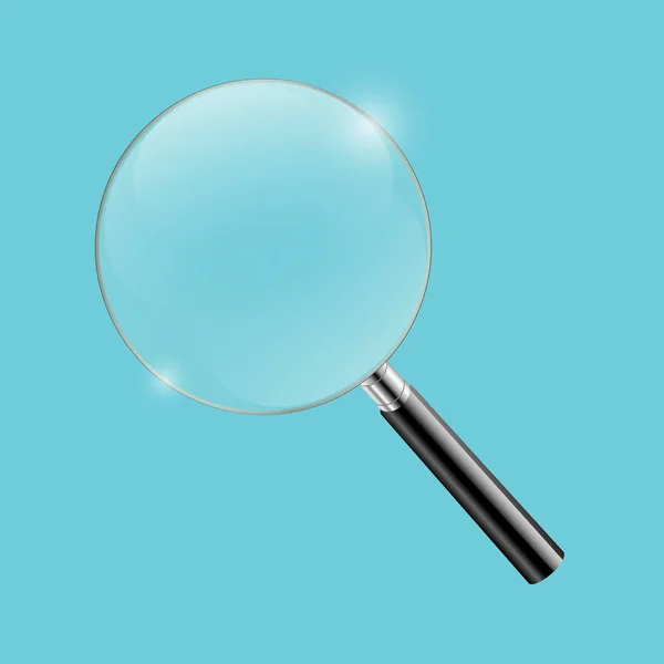 Μεγεθυντικό γυαλί μπλε φόντο — Διανυσματικό Αρχείο