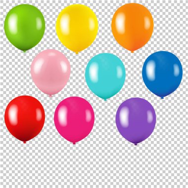 Renkli Balon İzole Şeffaf Arka Plan