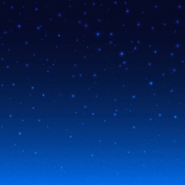 Night Shining Starry Sky Blue Uzay Arka Plan, Vektör İllüstrasyon