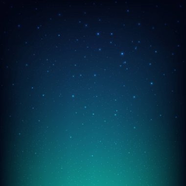Gece Yıldızlı Gökyüzü Mavi Uzay Arka Plan, Vektör İllüstrasyon