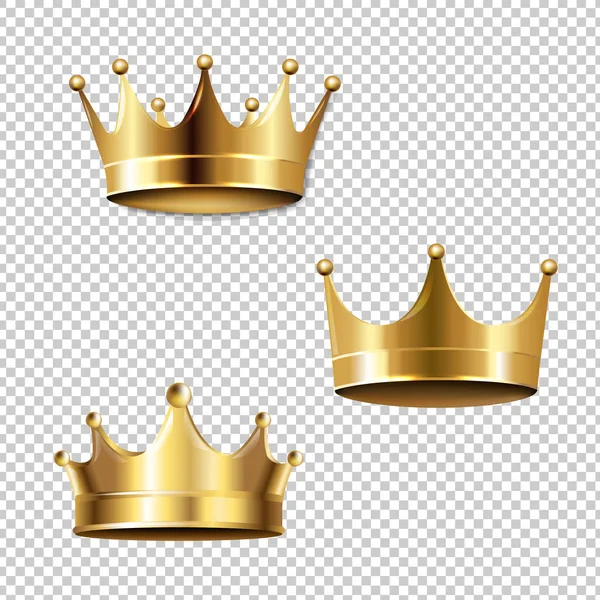 Crown Set Fundo Transparente Isolado Com Malha Gradiente Ilustração Vetor —  Vetores de Stock