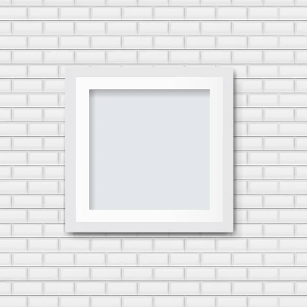 Quadro Imagem Com Fundo Tijolo Branco Com Malha Gradiente Ilustração —  Vetores de Stock