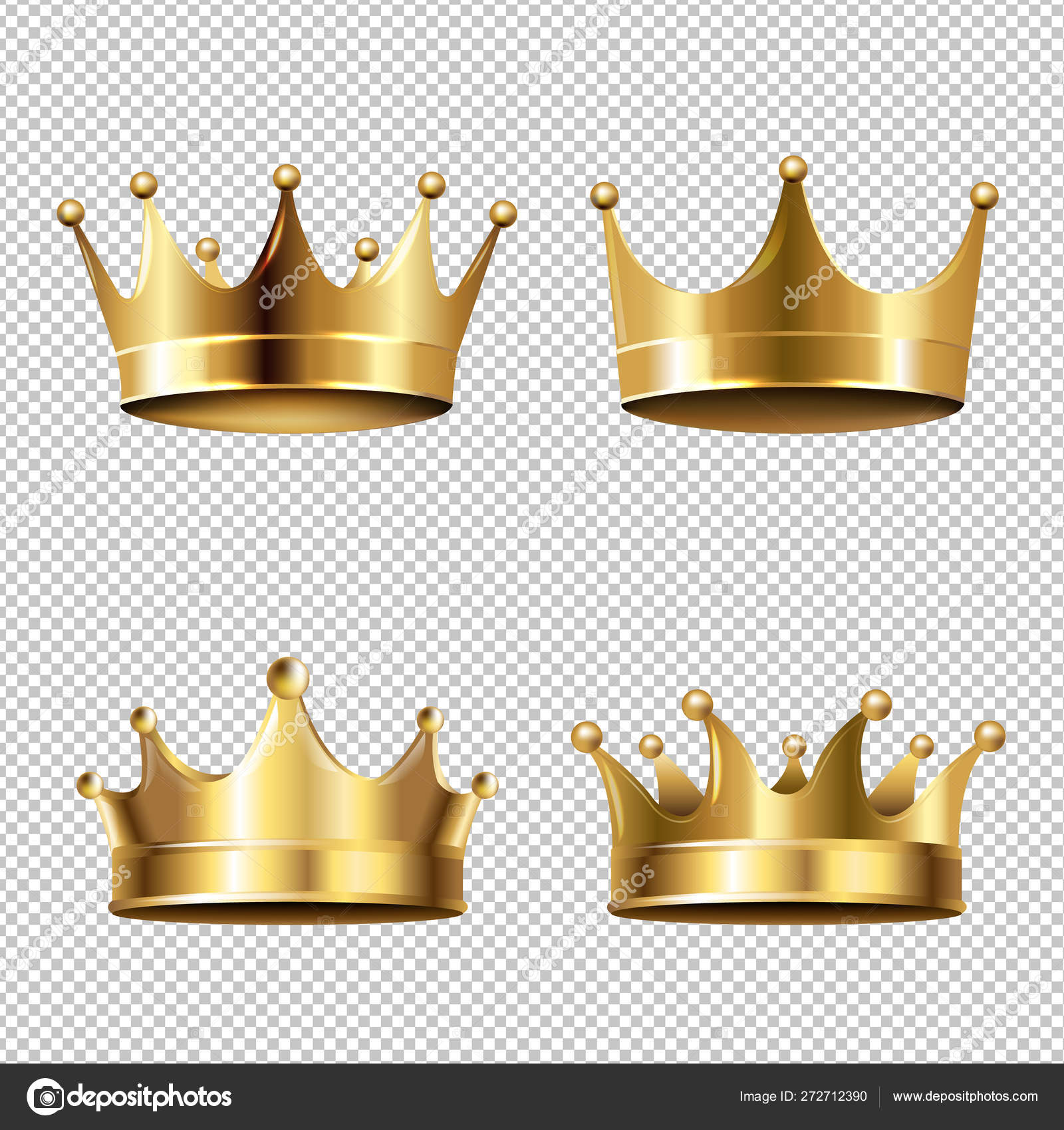 Crown Set Isolated Transparent Background Stock Vector by ©barbaliss  272712390, image size:1600x1700