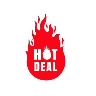 Hot Deal Etiket İzole Beyaz Arka Plan