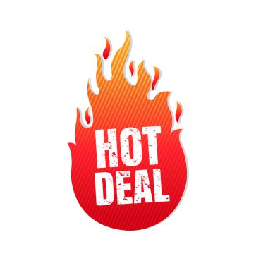 Red Hot Deal Etiket İzole Beyaz Arka Plan