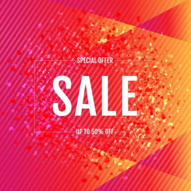 Konfeti ile Satılık Turuncu Ve Pembe Afiş