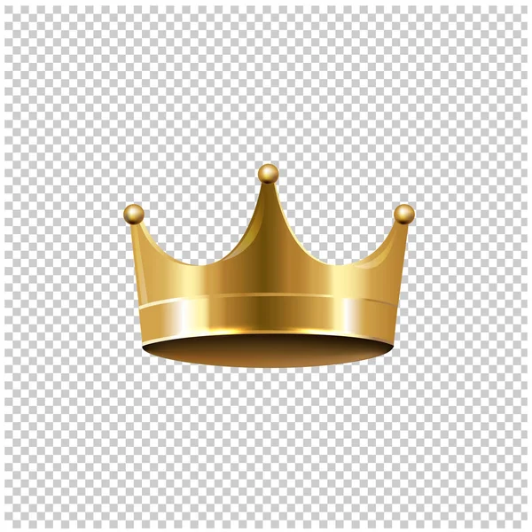 Goldene Krone isoliert transparenten Hintergrund — Stockvektor