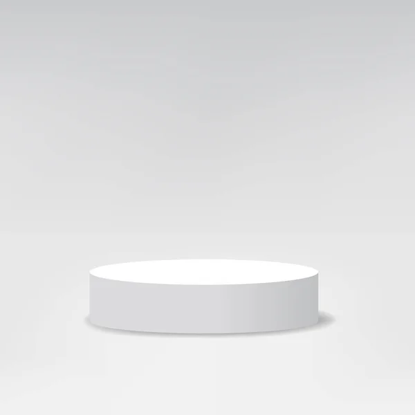 White Round Podium Pedestal Scene — Stock Vector