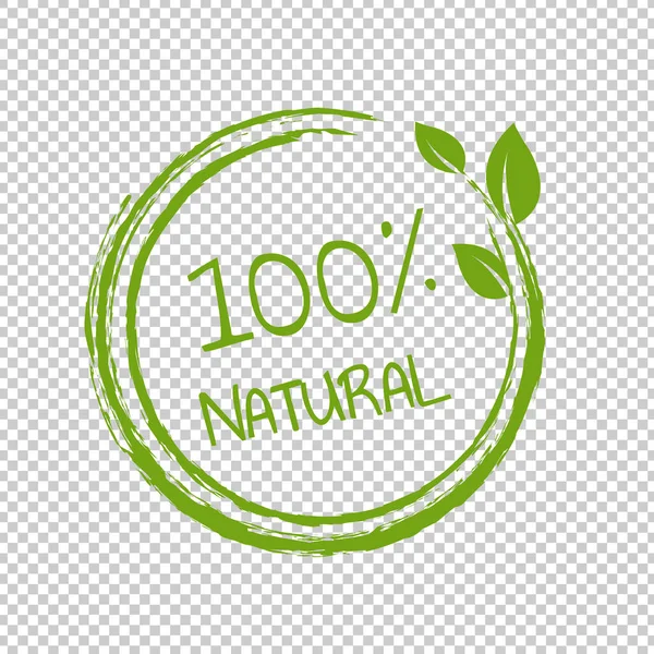 100% Natural Product Transparent Background — Stock Vector