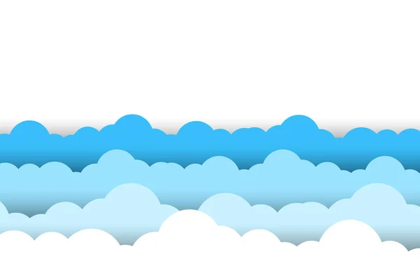 蓝天白云边境白色背景 — 图库矢量图片