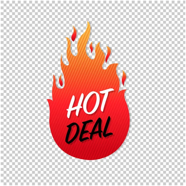 Hot Deals Label Isolated Transparent Background — Stock Vector