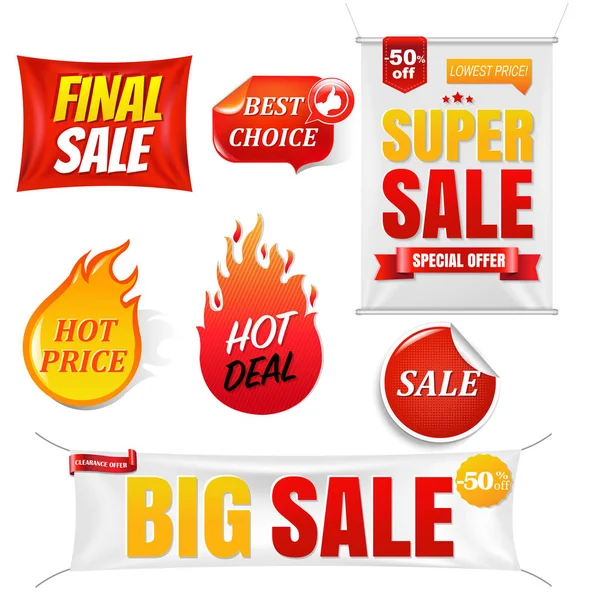 Venda Banners Big Sale Fundo isolado — Vetor de Stock