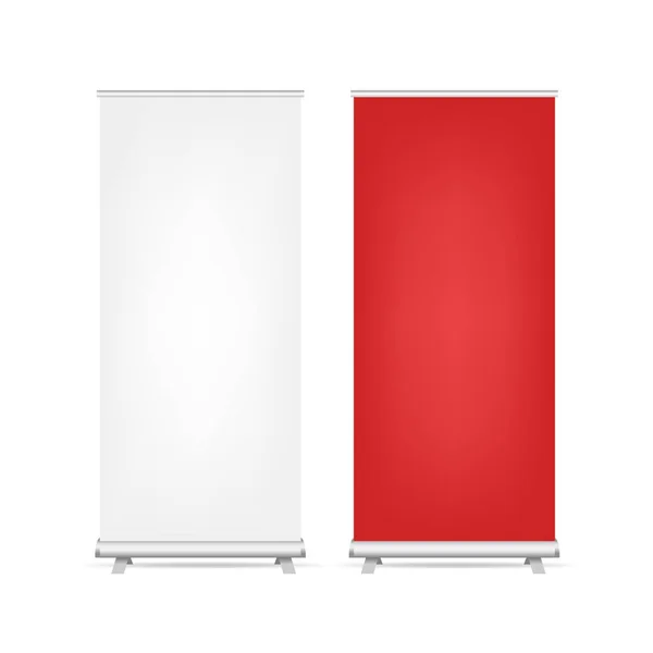 Dois Roll Up Banners Set Isolado — Vetor de Stock