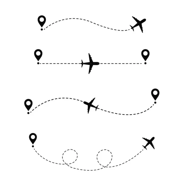 Avión en la línea de puntos — Archivo Imágenes Vectoriales