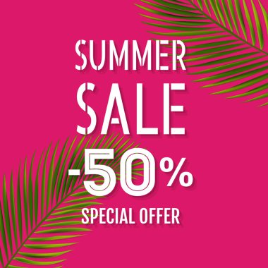 Palm Yaprağı İzole Satılık Banner-