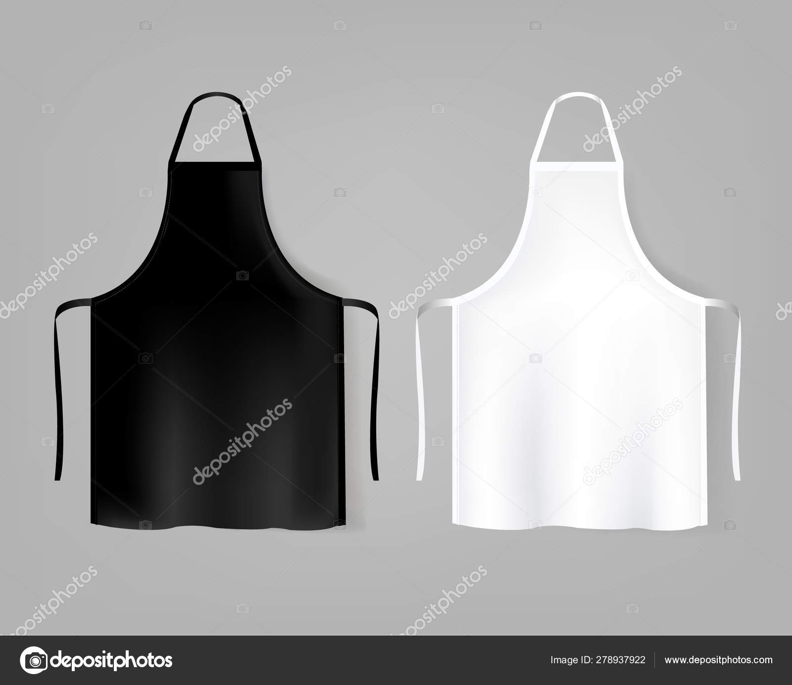 Download Mockup White And Black Aprons Isolated Grey Background Vector Image By C Barbaliss Vector Stock 278937922