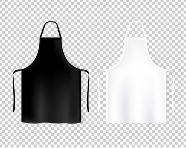 Mockup Beyaz Ve Siyah Önlükler İzole Şeffaf Arka Plan