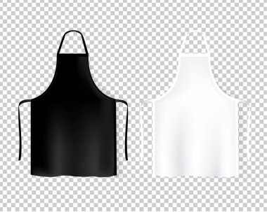 Mockup White And Black Aprons Isolated Transparent Background clipart
