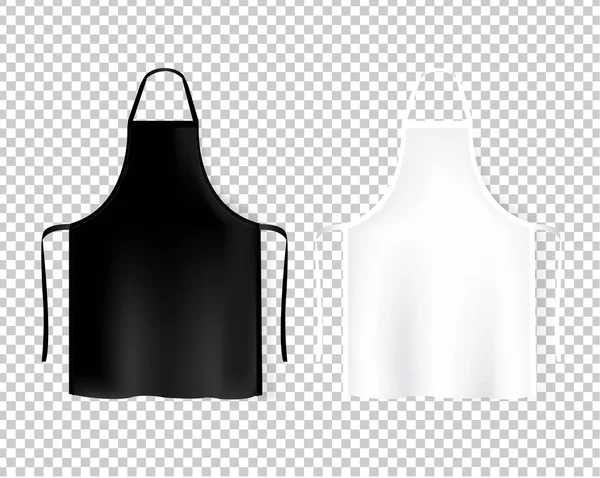 Mockup White And Black Aprons Isolated Transparent Background — Stock Vector