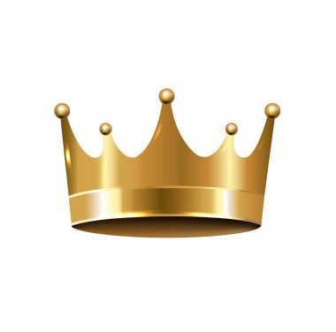 Altın Taç İzole Beyaz Arkaplan