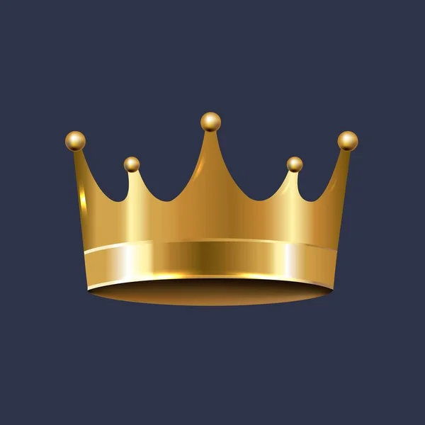 Goldene Krone isolierter blauer Hintergrund — Stockvektor