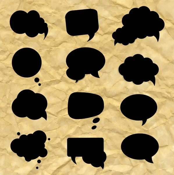 Papier rétro avec bulle de parole noire — Image vectorielle