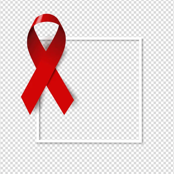 Red Ribbon Aids Day Symbol Transparent Background — Stock Vector