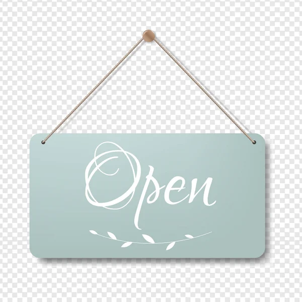 Open Vintage Sign Isolated Transparent Background — Stock Vector