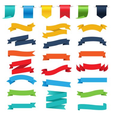 Retro Kağıt Renkli Kurdeleler Ayarlandı