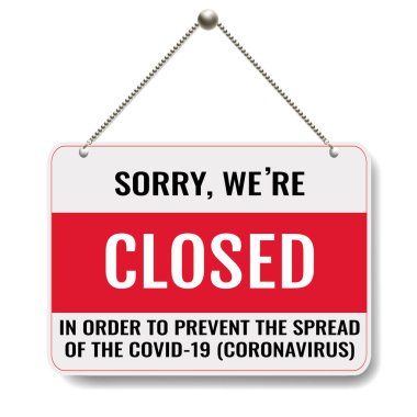 Beyaz Arkaplan ile Kapalı İşaret