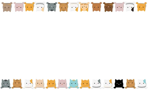 Színes macska poszter elszigetelt -val Fehér háttér — Stock Vector