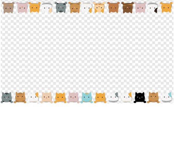 Şeffaf arkaplan ile izole edilmiş renkli kedi posteri — Stok Vektör