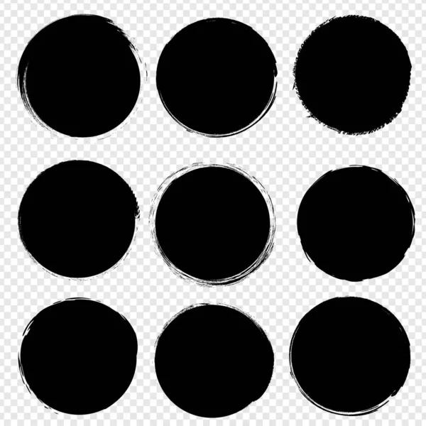 Black Blobs Big Set izolované průsvitné pozadí — Stockový vektor