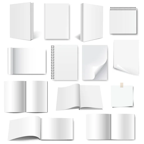 Ensemble de collection de livres Isolé fond blanc — Image vectorielle