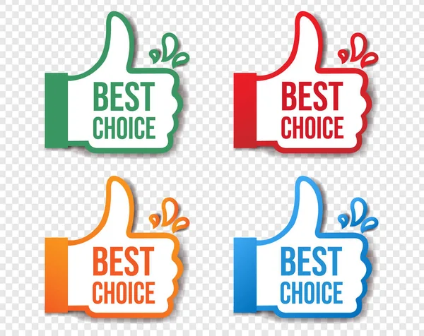 Best Choice Stickers Isolated Transparent Background — Stock Vector