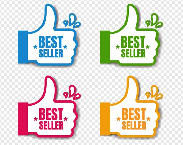 Bestseller Stickers Isolated Transparent Background — Stock Vector