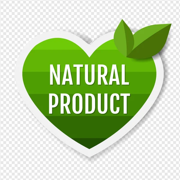 Producto natural Etiquetas verdes con hojas — Vector de stock