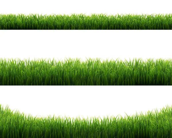 Green Grass Frames Set weißer Hintergrund — Stockvektor