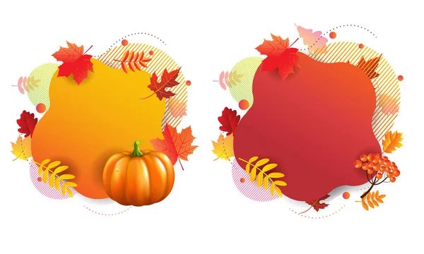 Autumn Banners With White Background — Stock Vector